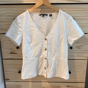 Button-up T-shirt (Linen and Viscose) | Vero Moda